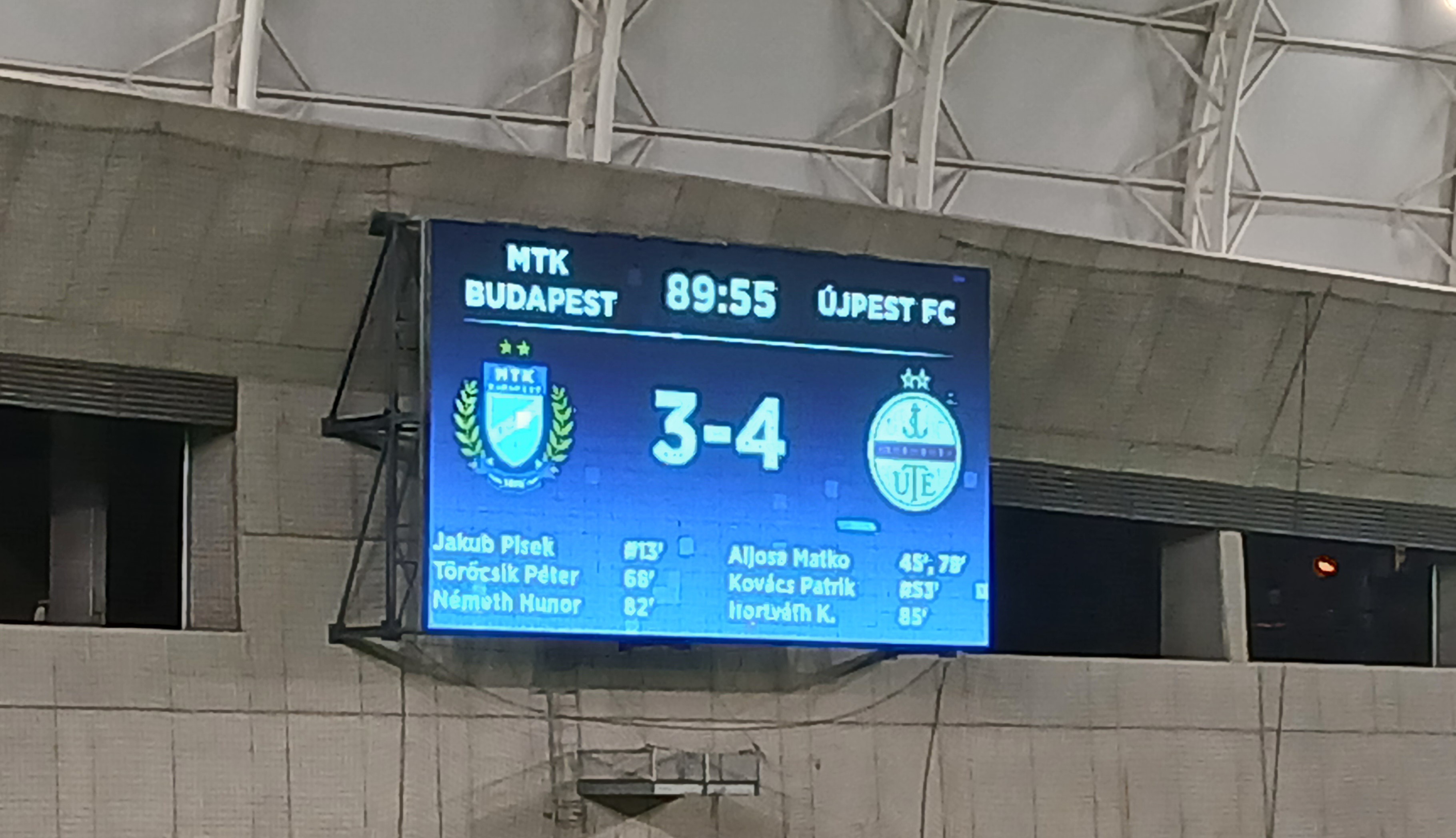 ÚJRA BAJBAN LEHET AZ MTK AZ ÚJPEST ELLEN?